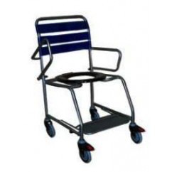 Hire/Week-Shower Commode Std Plastic Seat S/S Frame 46cm