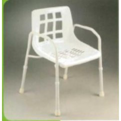 Shower Chair Aluminium with Arms Vented Back White MUW 125kg